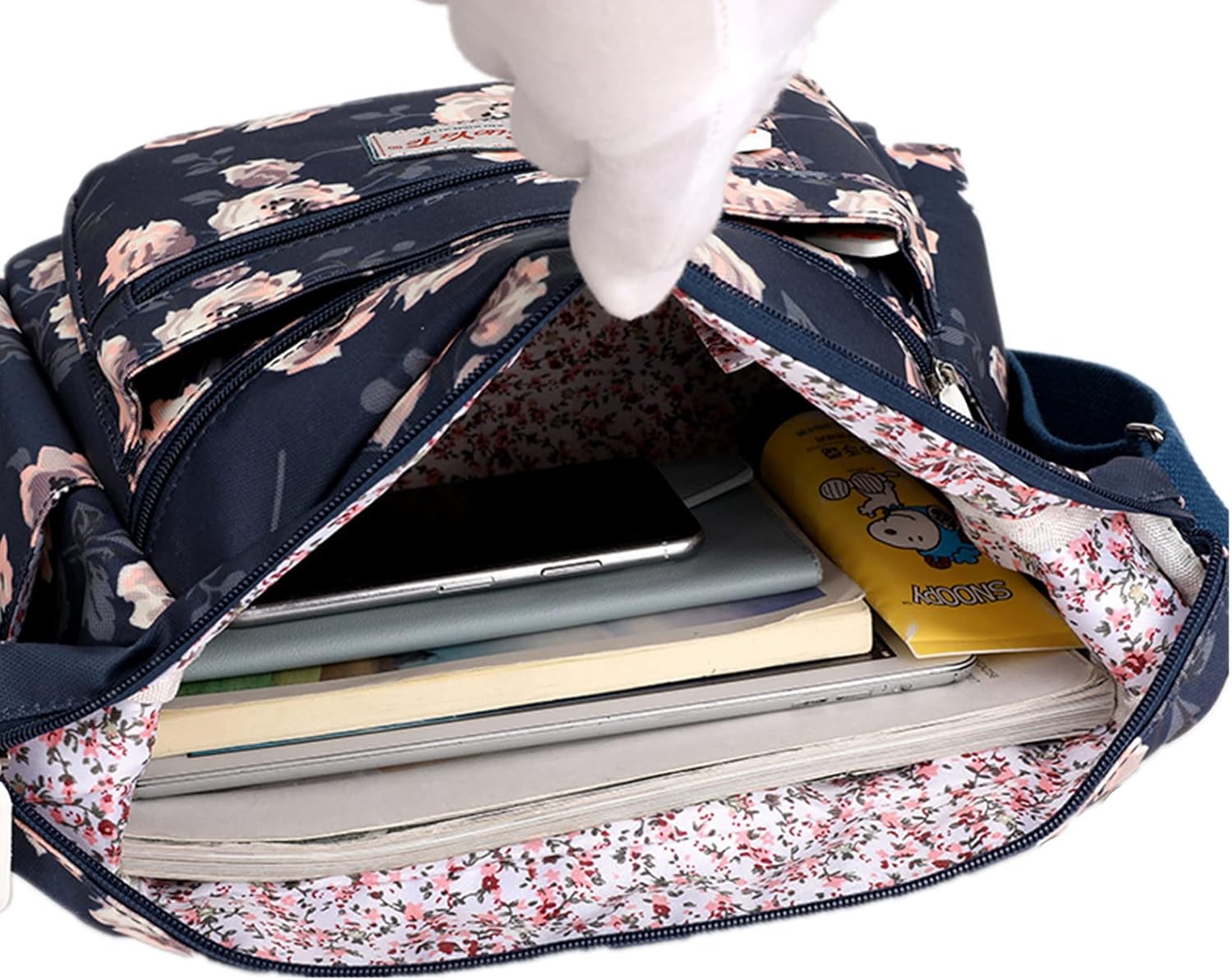 Cross-body Bag Women's Multi Pocket Nylon Messenger Bag Shoulder Bag Lightweight Travel Handbag - Image 7