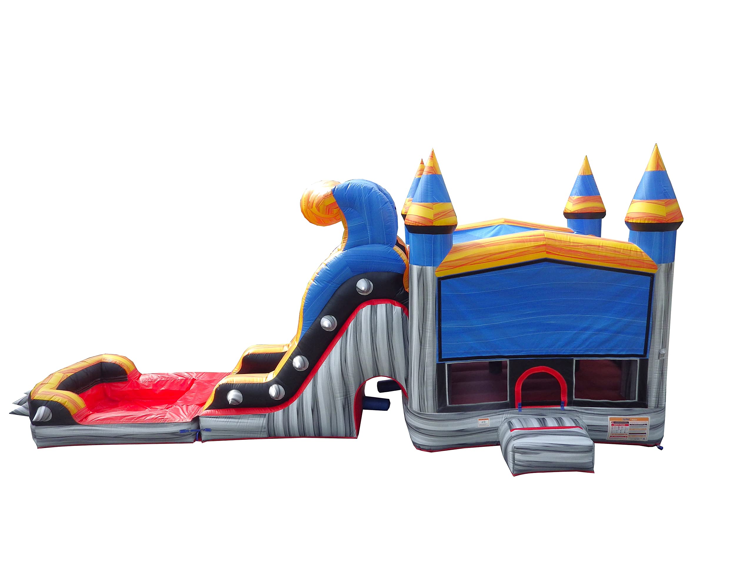 JumpOrange Rocker Commercial Grade Bounce House Water Slide with Detachable Pool for Kids and Adults (with Blower), Wet Dry, Basketball Hoop, Outdoor Indoor, Big Inflatable, Birthday Party
