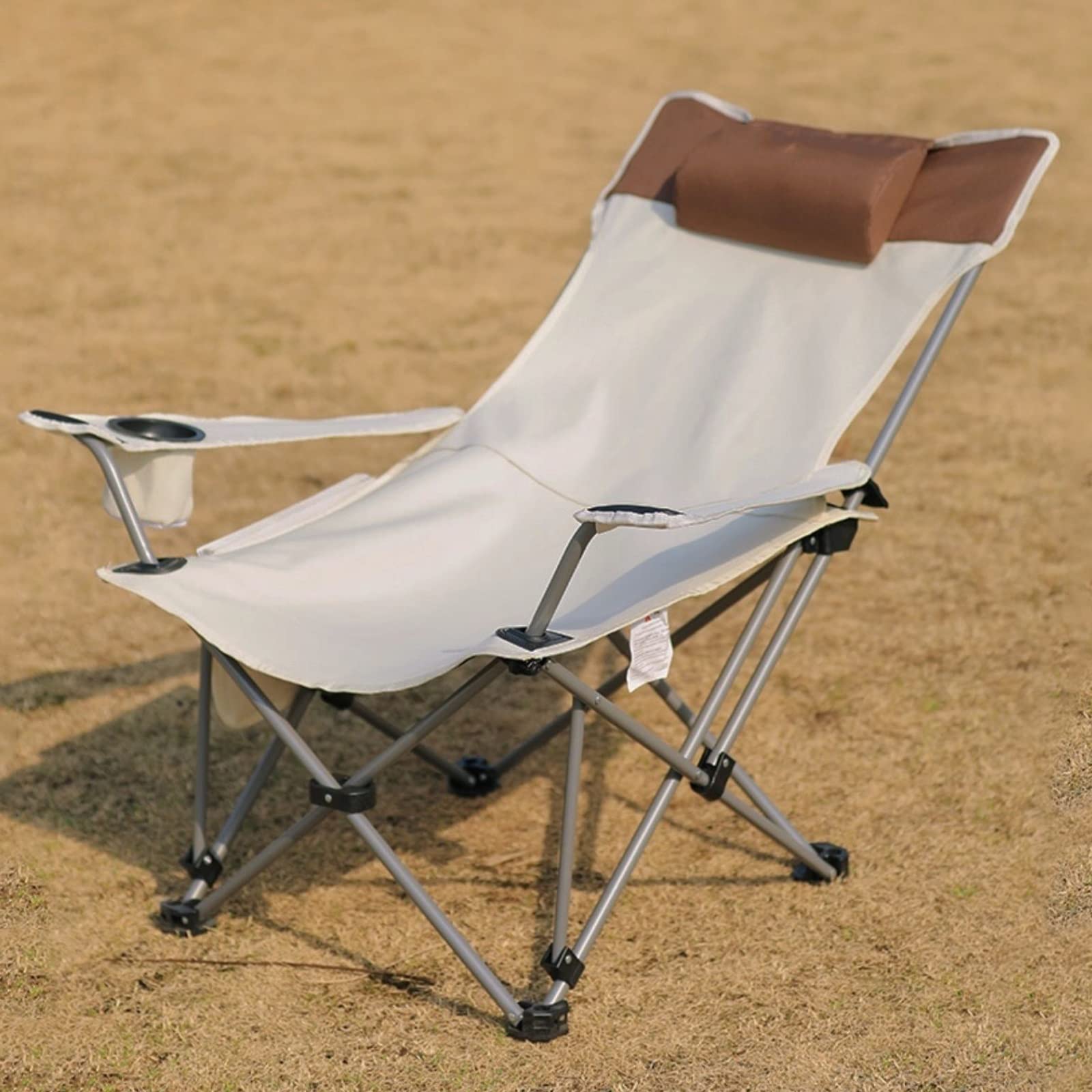 Chaise de camping pliante lot de 2 avec repose-pieds amovible