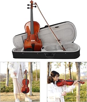 Spruce Wood Panel Viola Natural Acoustic Viola Bow with Carrying Case Professional 4/4 Viola String Instrument
