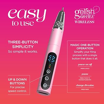 Gelish Go FileTM Wireless 35K RPM Hybrid Electric Nail File Pearl Rose Gold