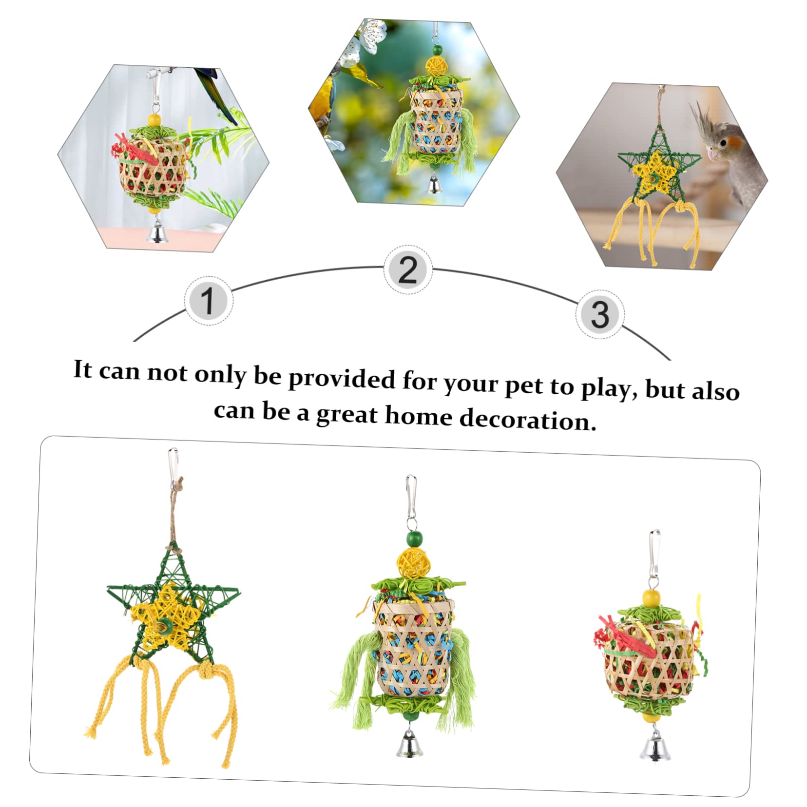 Beaupretty 9pièces Jouets à Mâcher pour Oiseaux Jouets pour Perroquets Naturel Accessoires De Cage pour Oiseaux pour Parrots Et Perroquets