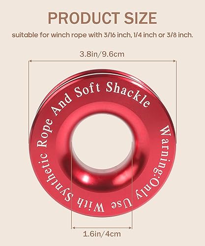 Miniatura 2 de bylikeho Anillo de recuperación de cabrestante, anillo de remolque de polea de bloque de arrebatamiento, accesorios de automóvil, anillo de
