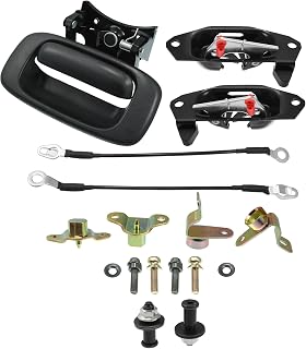 X AUTOHAUX Tailgate Handle Bezel Cover Set Black for GMC Sierra for Chevrolet Silverado 1500 1999-2013 for Chevrolet Avalanche 11570162 88980509 GM1915105