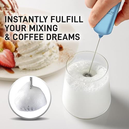 Miniatura 3 de Mini & Mighty - Espumador de leche - Potente espumador de café de mano, mezclador de bebidas a pilas, tamaño de bolsillo compacto, batidor