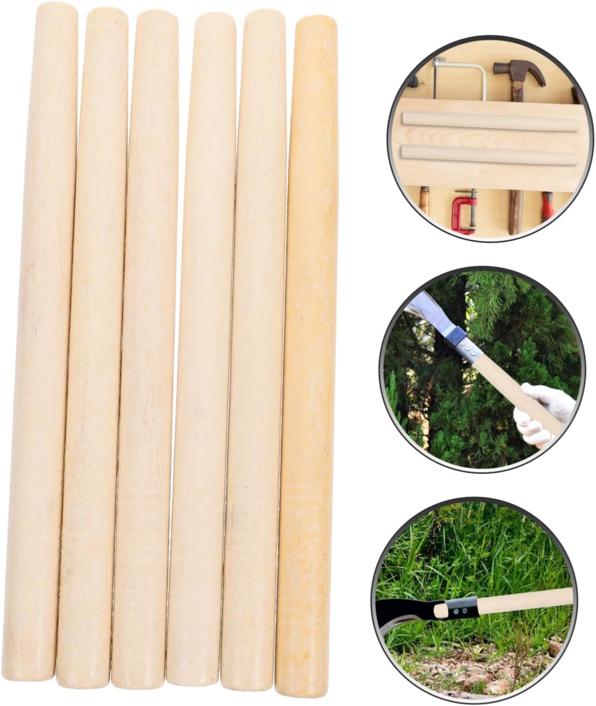 6pcs Scythe Knife Handles Wood Handles for Garden Tools for Hoes Shovels and More Smooth Finish