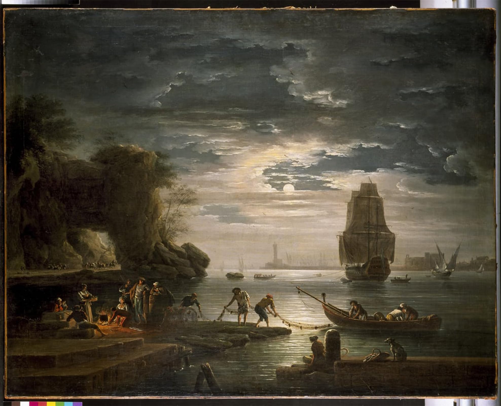 SERENDIPITP Abstract Painting Mural Print Picture Wall Decor Painting the Night by Claude Vernet Vintage Wall Artwork for Home Decor 60x90cm