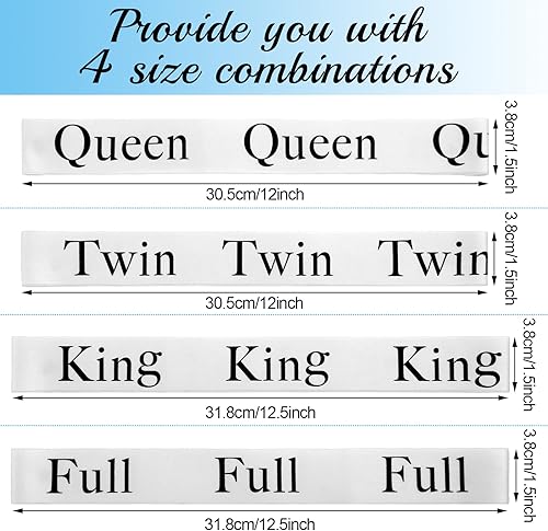 Miniatura 2 de Organizador de sábanas de 8 piezas para organizar el armario, tamaño King, tamaño matrimonial, Queen, correas elásticas para almacenamiento de