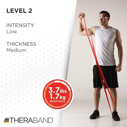 Miniatura 3 de Cinta de resistencia TheraBand CLX con bucles consecutivos, sin látex, cinta profesional para terapia física, pilates del tren inferior, rutinas de