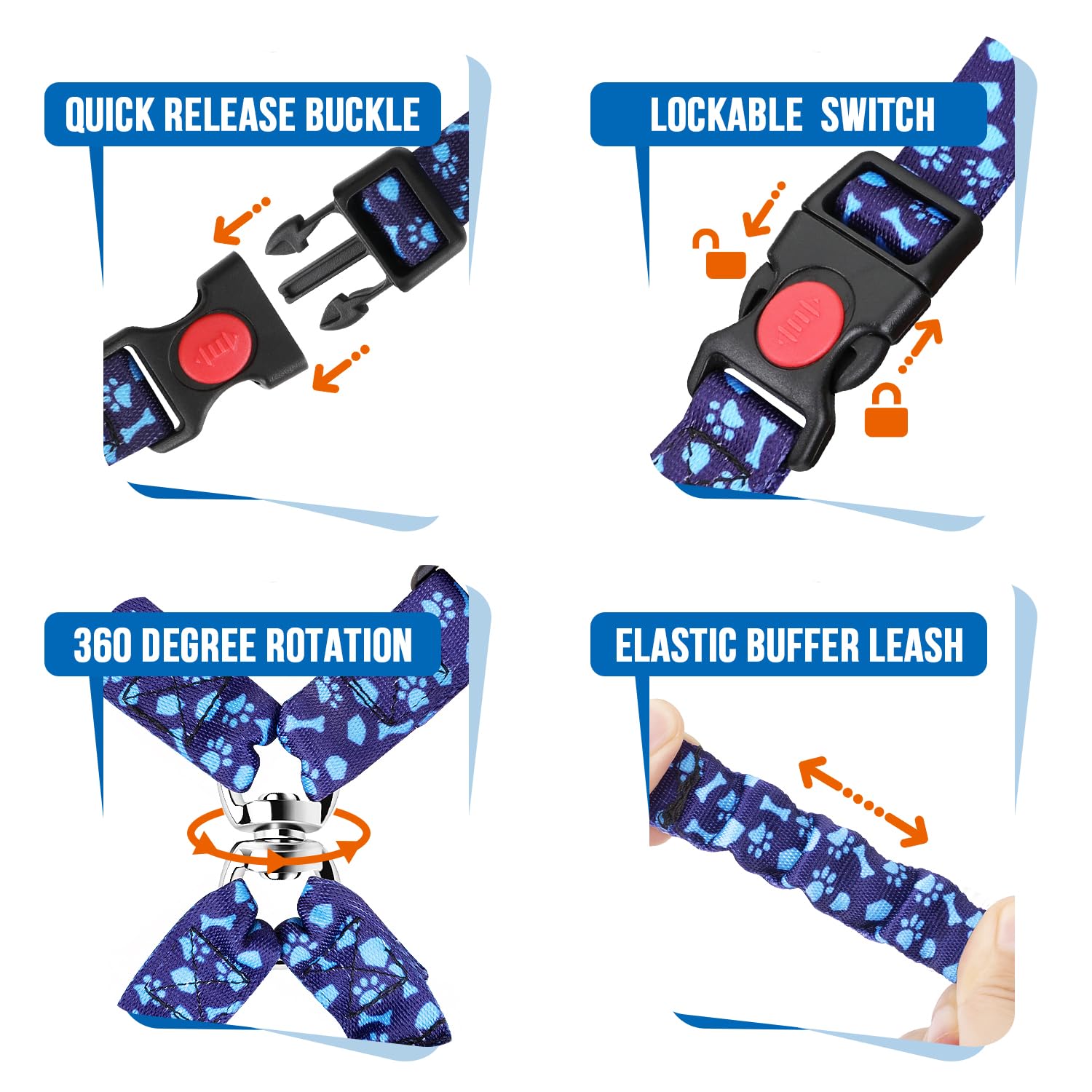 Cintura Di Sicurezza Doppia Per Cani - Per Auto, Con Fibbia Girevole, Regolabile - Foto 8