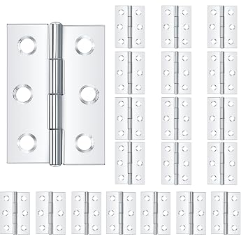 Pack of 20 Stainless Steel Door Hinges with Mounting Holes Connector Piano Band Hinges Foldable for Cabinet Door Furniture