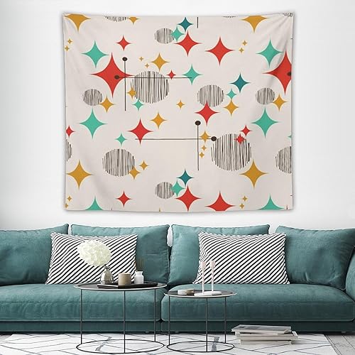 Miniatura 49 de Tapiz floral retro de los años 60 y 70, diseño hippie de primavera Groovy Flower Power Flower Boho para colgar en la pared, arte neutro para Hippie