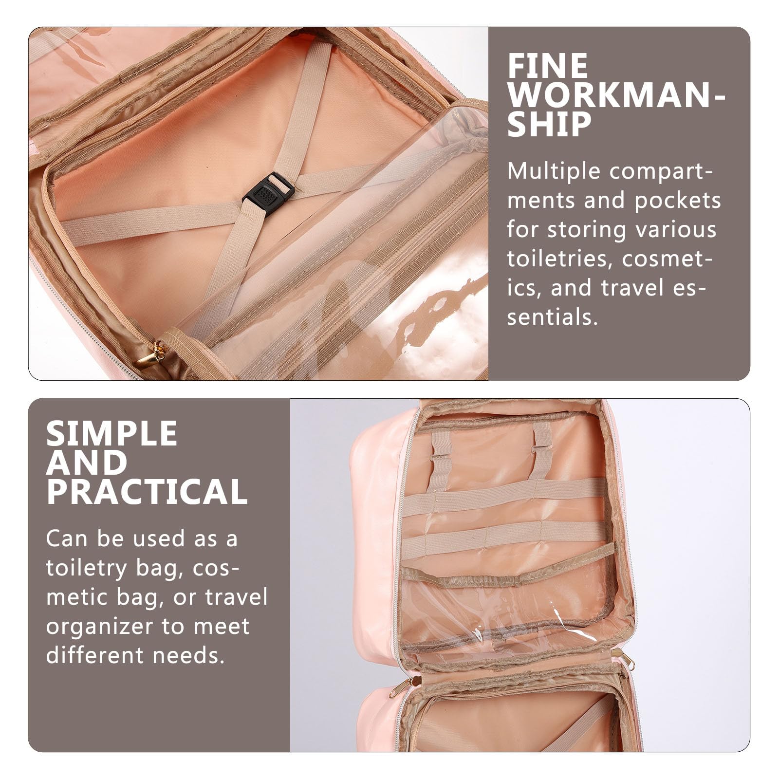 Borsa Toilette per Viaggio Organizer Cosmetici con e Gancio Ampia Capacità per