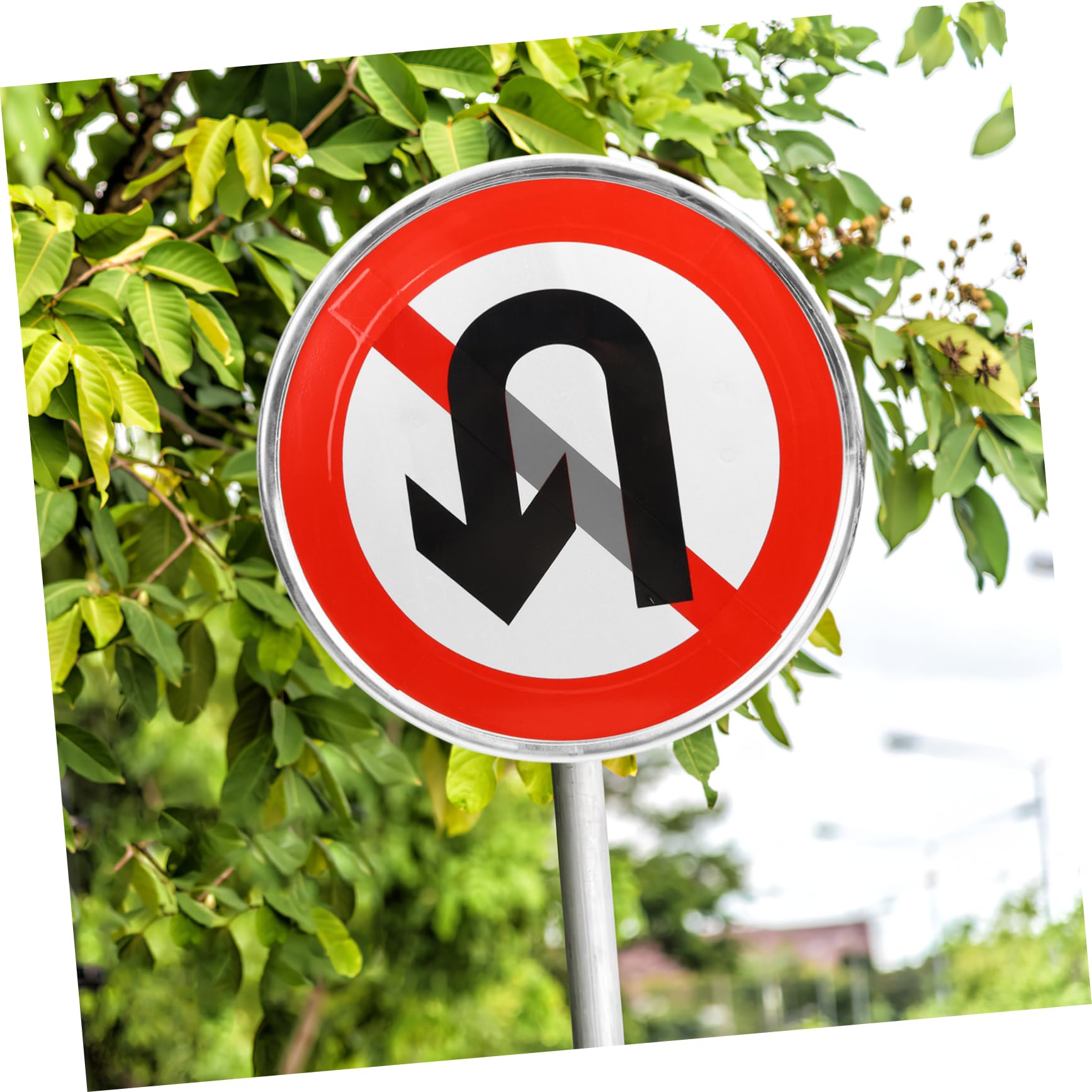 Cartello No Turn Around per Vialetto, Segnale Riflettente | Alluminio, Stampa Chiara e Visibile, per Strada e Accesso Privato, Bordo Metallico Resistente alle Intemperie