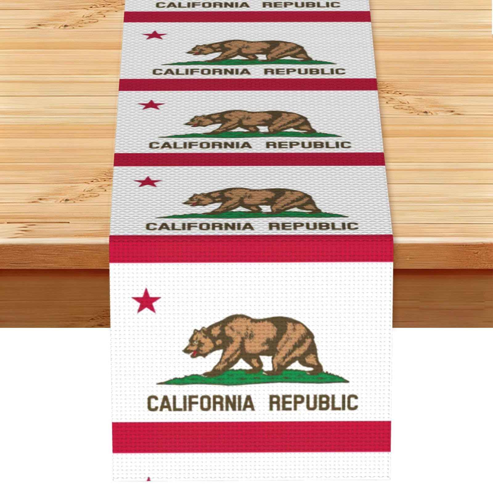 California State Flag Multi Purpose Table Runner for Home Decor, Printed Table Cloth for Kitchen Table, Countertops & Dining Area