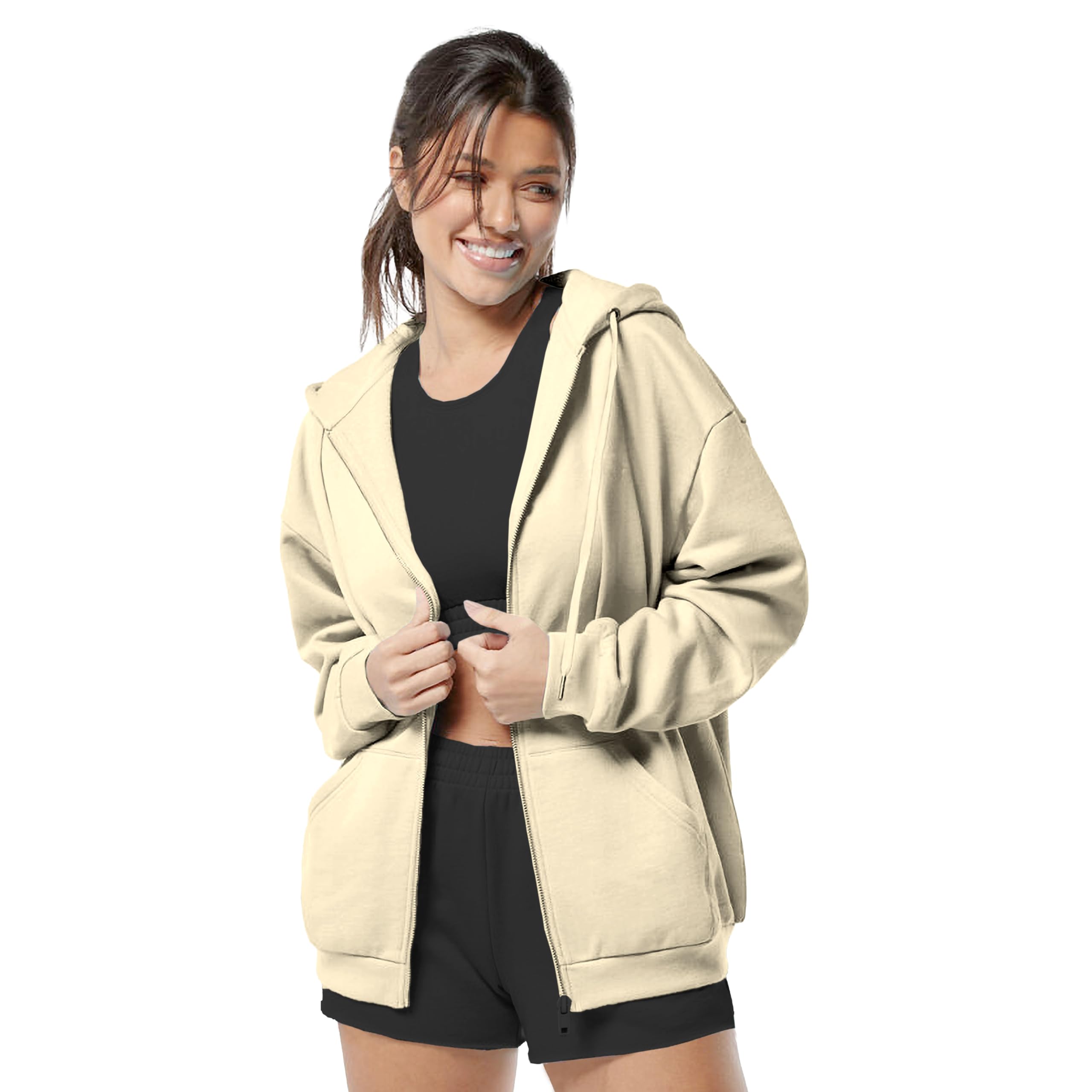 FUNKY MONKEYWomen's Cute Hoodies Teen Girl Winter Jacket Sweatshirts Casual Drawstring Clothes Zip Up Hoodie with Pocket