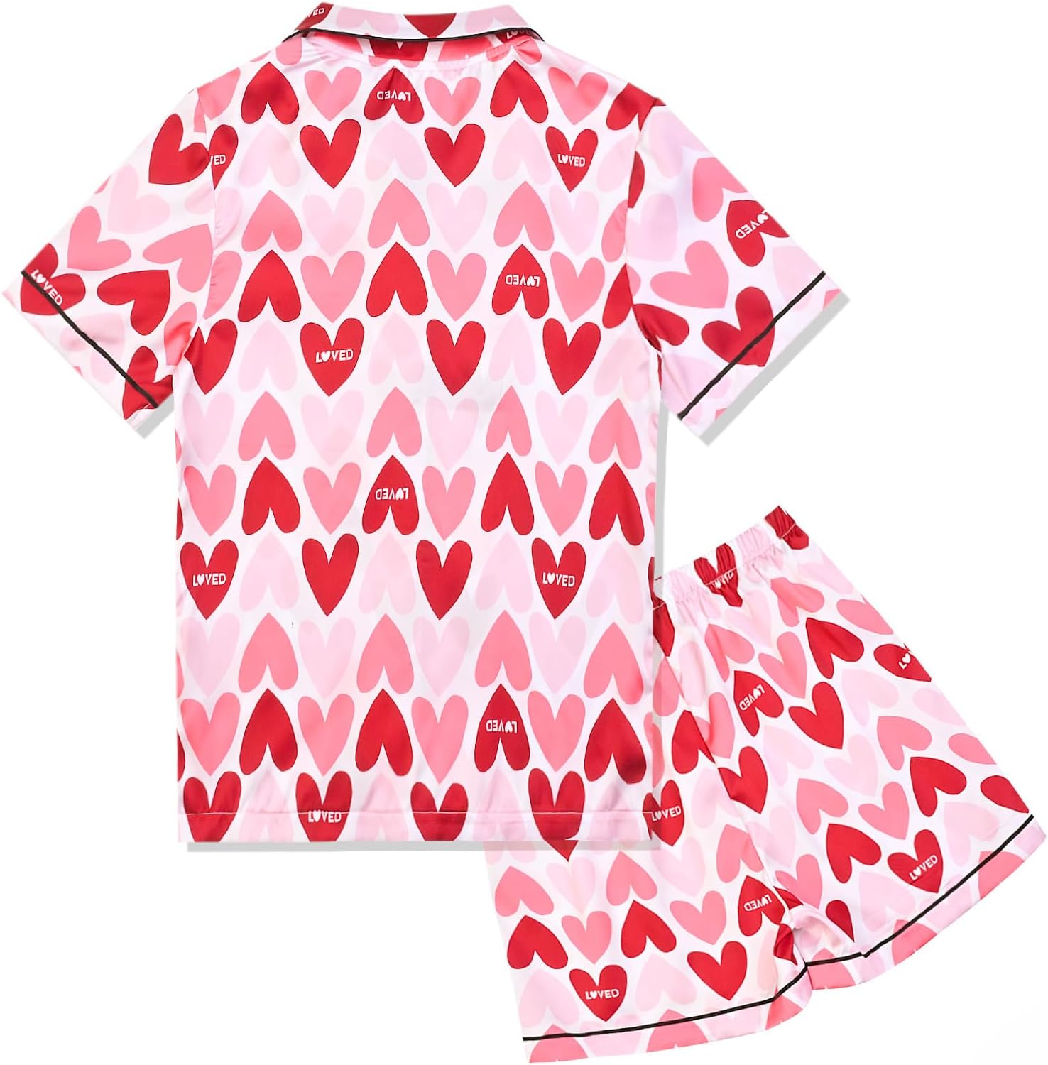 QPANCY Kids Satin Pajamas Sets Baby Boy Girl Button-Down Silk Sleepwear 2 Piece Short Sleeve Loungewear Clothes Set - Image 3