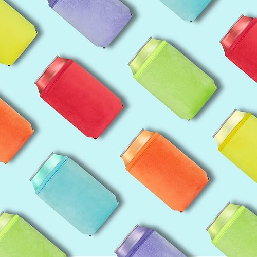 Miniatura 4 de Enfriadores de latas de cerveza en blanco de piel sintética, fundas de neopreno aisladas de felpa suave, proyectos de vinilo HTV para bodas,