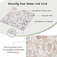 Vista 3 de Sasylvia 6 unidades de 12 pulgadas para pasarela exterior, cuadrados de mármol para decoración de piedra de río, piedras de paso para patio, jardín