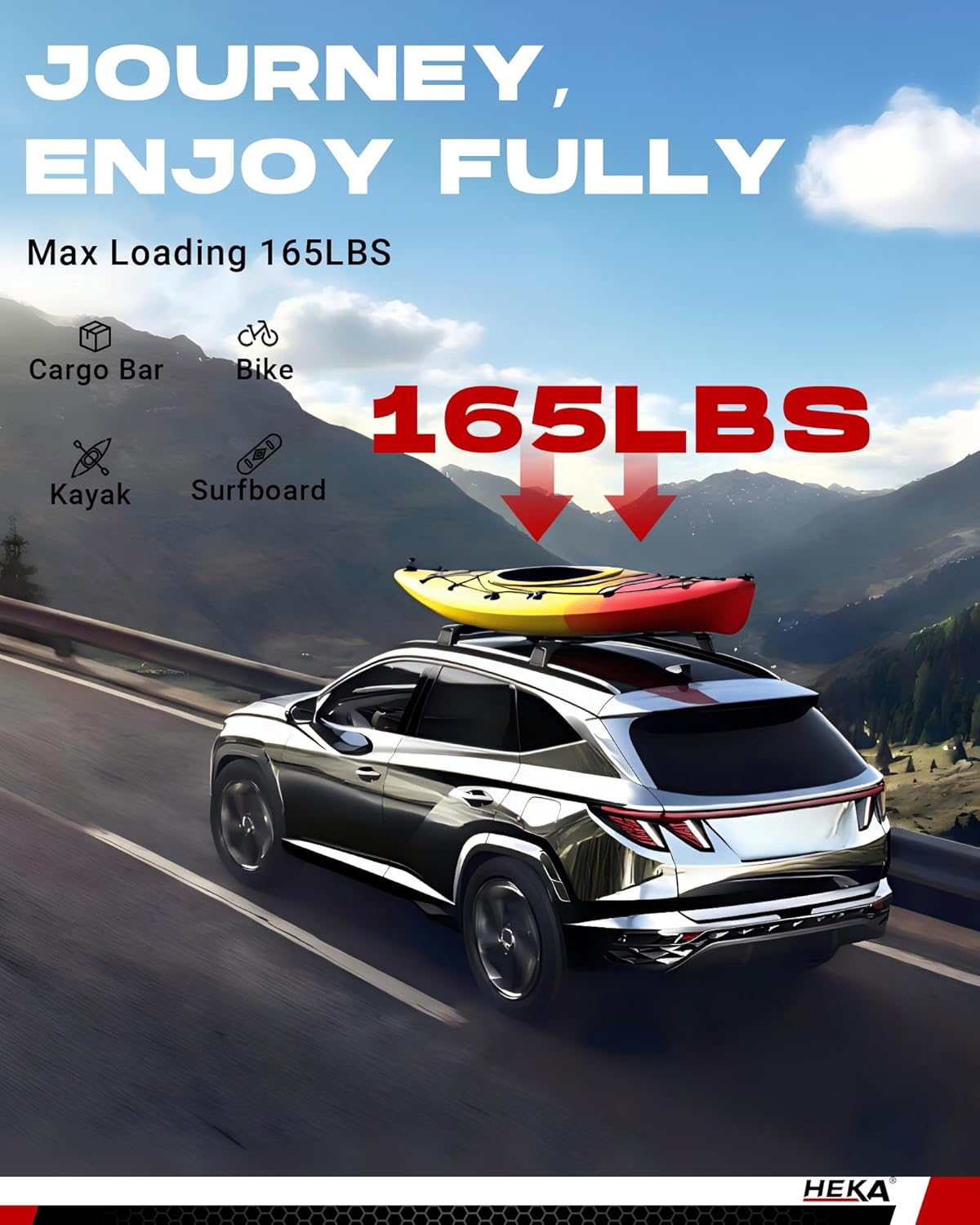 Nextgen Roof Rack Cross Bars for Hyundai Tucson 2022-2026 SEL N Line Limited NX4 Blue Hybrid XRT SE with Side Rails Lockable Crossbars Surfboards Kayaks Canoe Luggage Fit for 2022-2026 Hyundai Tucson with side rails