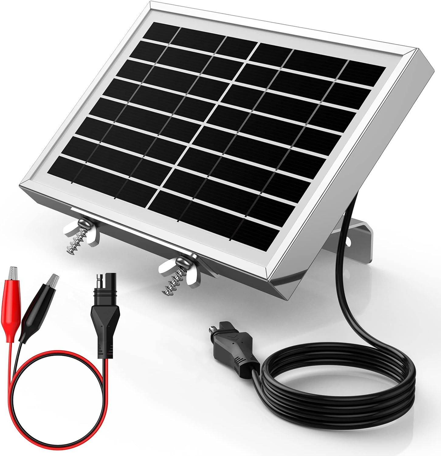 12V 2W Solar Panel for Deer Feeder, Waterproof Small Solar Battery Charger with Aluminum Mounting Bracket and Alligator Clip for Deer Feeder 12 Volt Solar Panel : Patio, Lawn & Garden