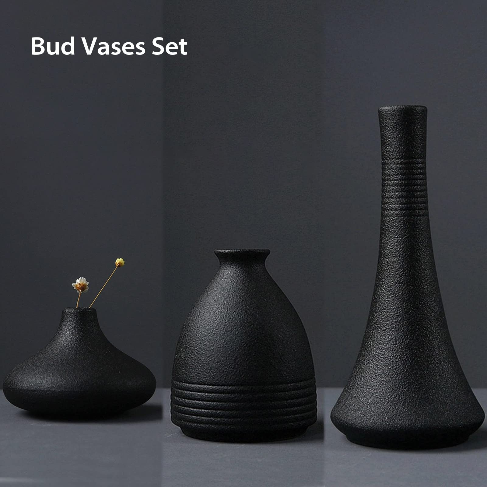 Set da 3 vasi in ceramica bianca moderna, vaso da fiori per la