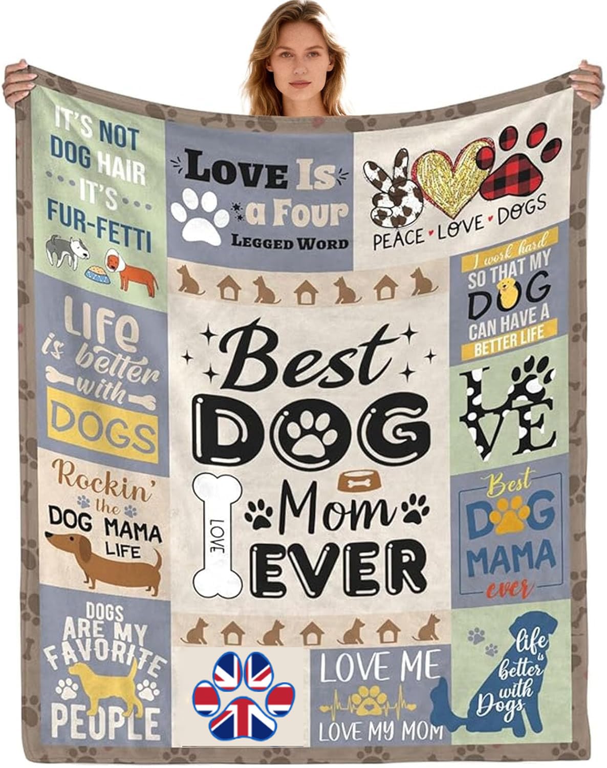 Couverture de Noël chaleureuse 150x130 pour cocooning et amoureux des chiens