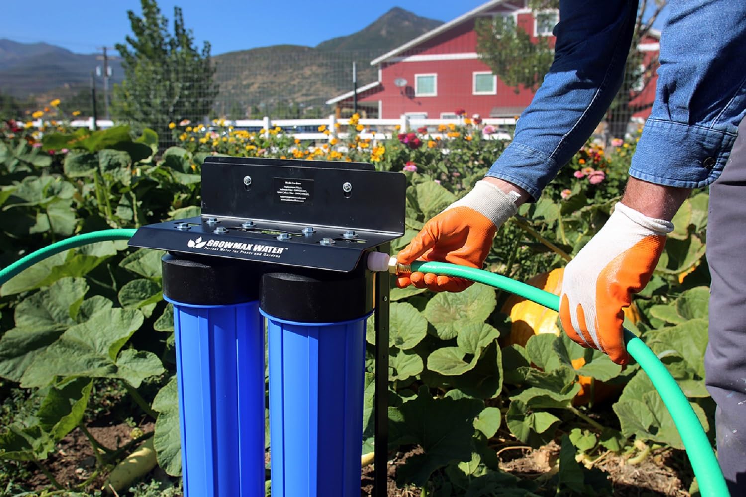 Power Grow 2000. Sistema di filtraggio dell'acqua a 2 stadi ad alta capacità. Ideale per l'uso in grandi giardini, vivai e colture. GrowMax Water.