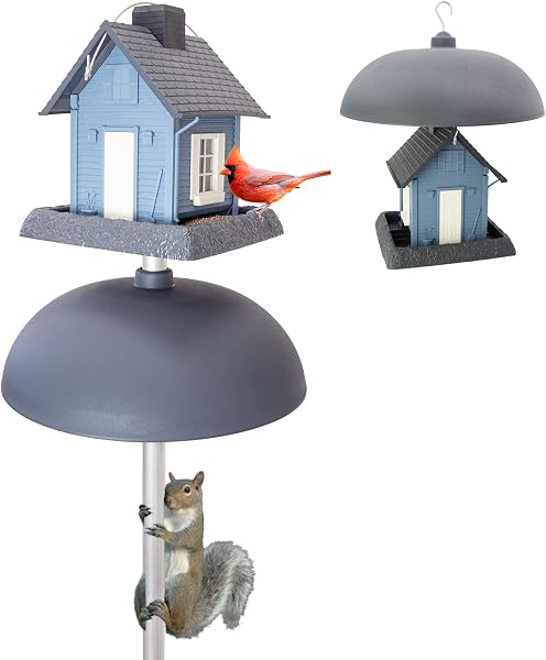 North States - Two-Way Squirrel Baffle: Squirrel Guard for Bird Feeders; Protects Hanging or Pole Mounted Birdfeeders -