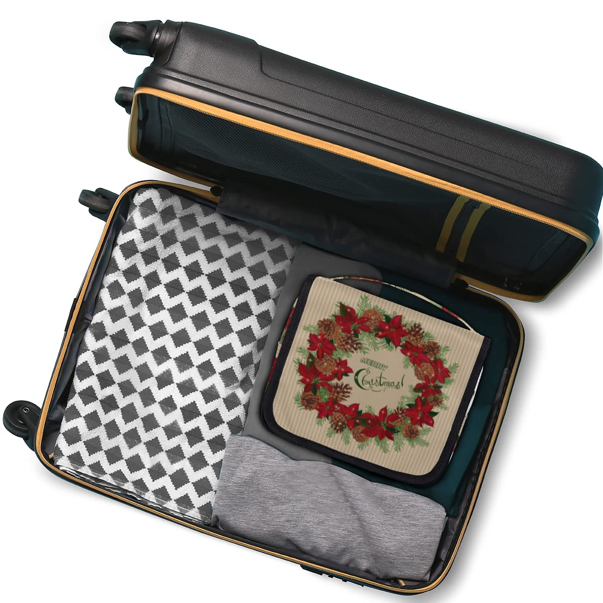 Wesołych Świąt Temat Podróżna Kosmetyczka Boże Narodzenie Mycie Torba Unisex Wiszące przybory toaletowe Kosmetyczka Organizer do makijażu, wielobarwny, Jeden rozmiar