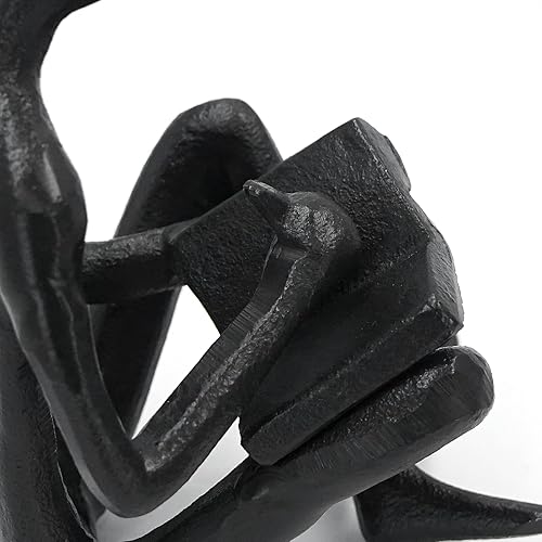 Miniatura 4 de Dreamseden Figuras de lectura de hierro fundido, escultura romántica para pareja, decoración del hogar, para dormitorio, estantería, oficina