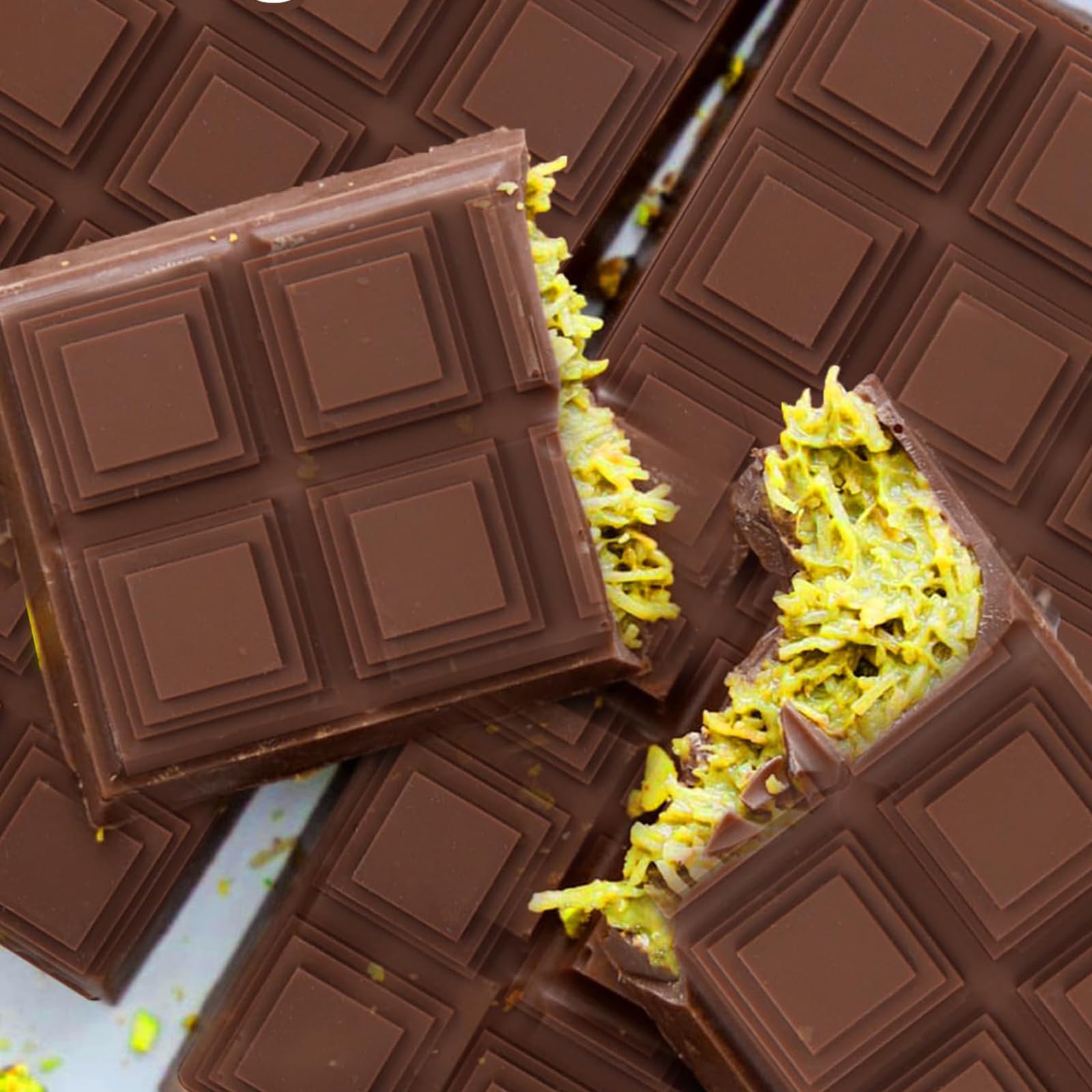 Sadodo Silicone Chocolate Bar Mould,Pack 2PCS with 100 Bags and Cream Scraper,Dubai Pistachio Jam Chocolate DIY,Square Flat Tower Biscuit Mold - Image 4