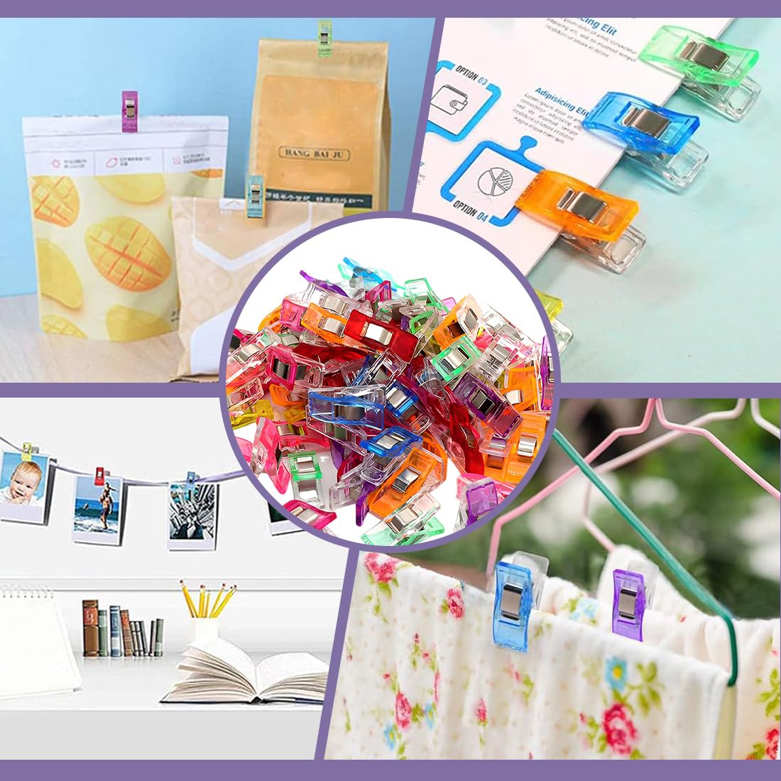 Sewing Clips 40 Pezzi, Clip da Cucito Multiuso in Plastica, Mollette da Cucito per Cucire e Crafting