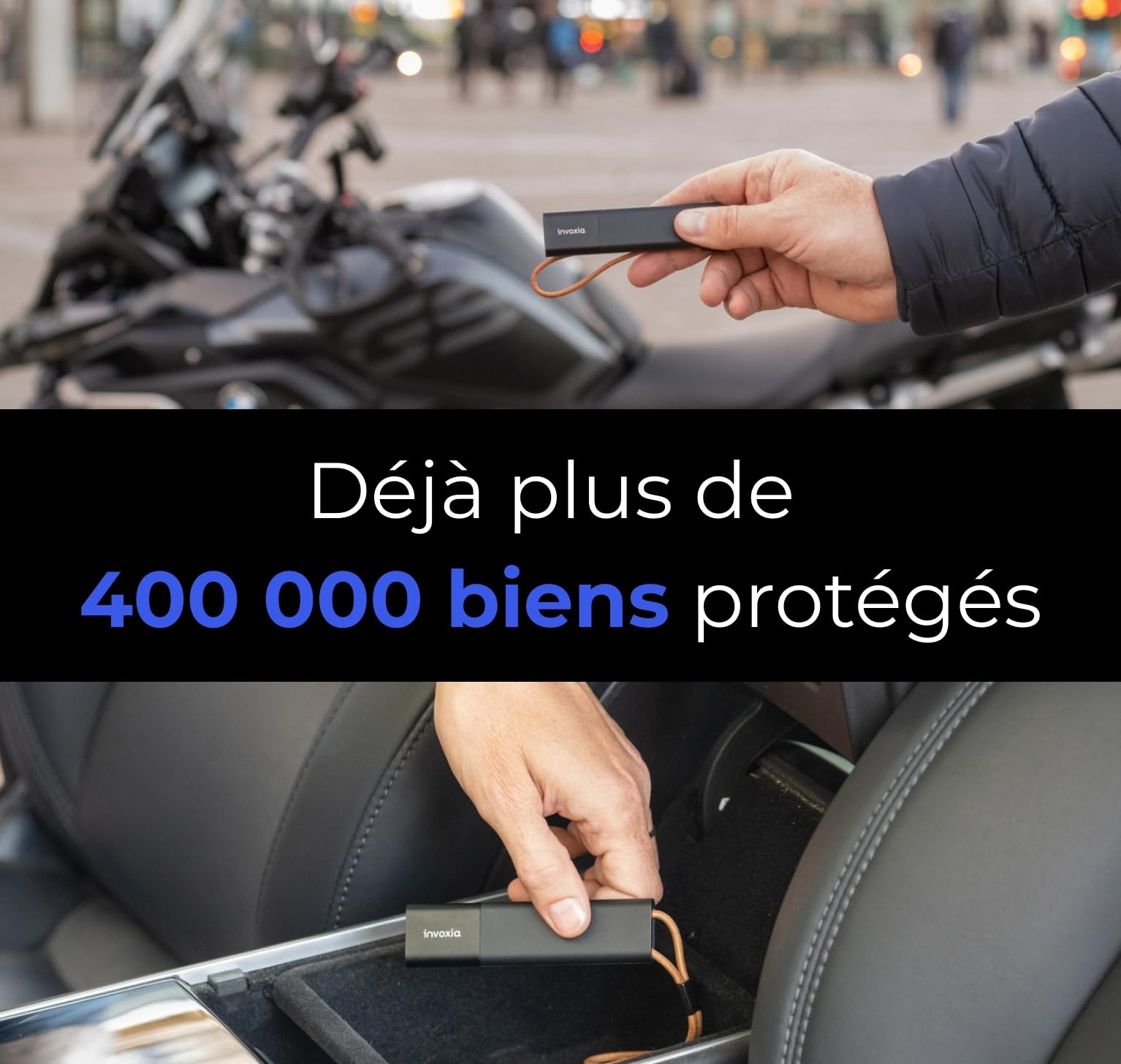 Invoxia Tracker GPS Pro Localisation Temps Réel 4G LTE-M | Pour voiture, moto et enfant, abonnement 1 an inclus, autonomie jusqu'à 3 mois