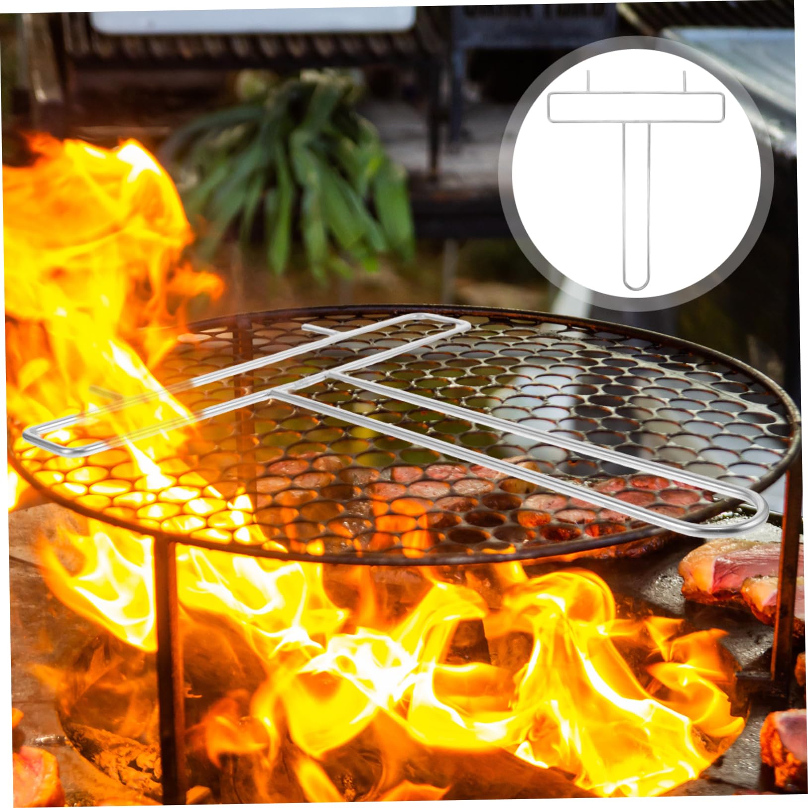 Uchwyt na szpikulec ze stali nierdzewnej do skrzydełek kurczaka Kabob i indyka, stojak do grilla z rusztem do grilla do wędzarni, srebrny stojak do grillowania potraw, 4 szt