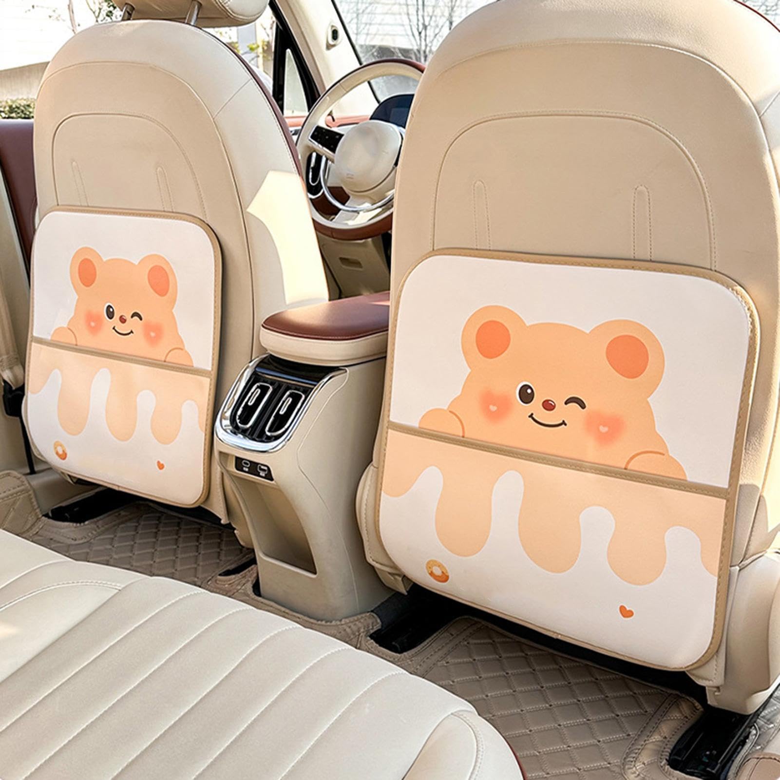 Générique Rücksitz Protector, Cartoon Backseat Cover, Waterproof Anti-Kick Mat Kids, Material PU Leather Easy-to-Clean Interior Guard Fit Fahrzeuge Zubehör für Reisen