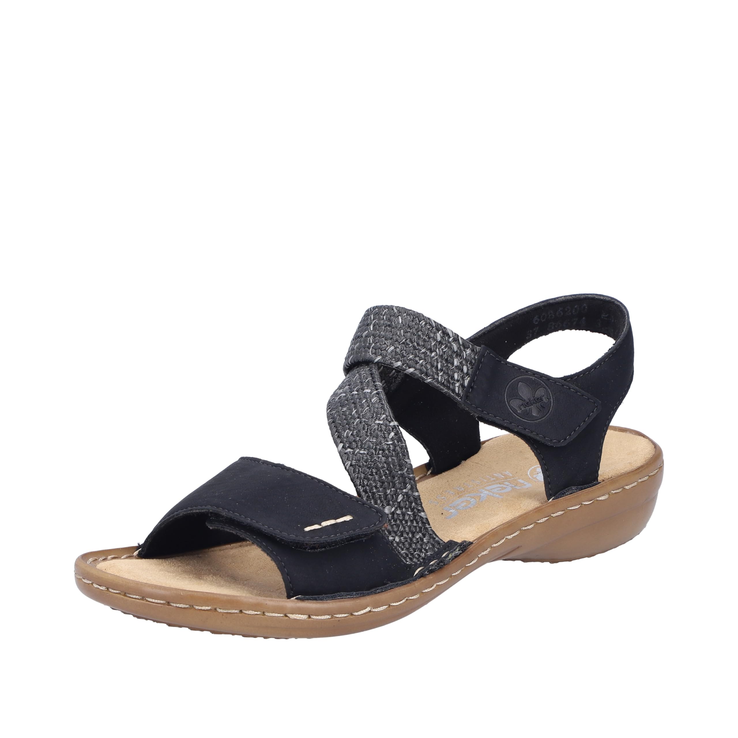 Rieker Women's 60862 Strappy Sandals, black, 7.5 UK