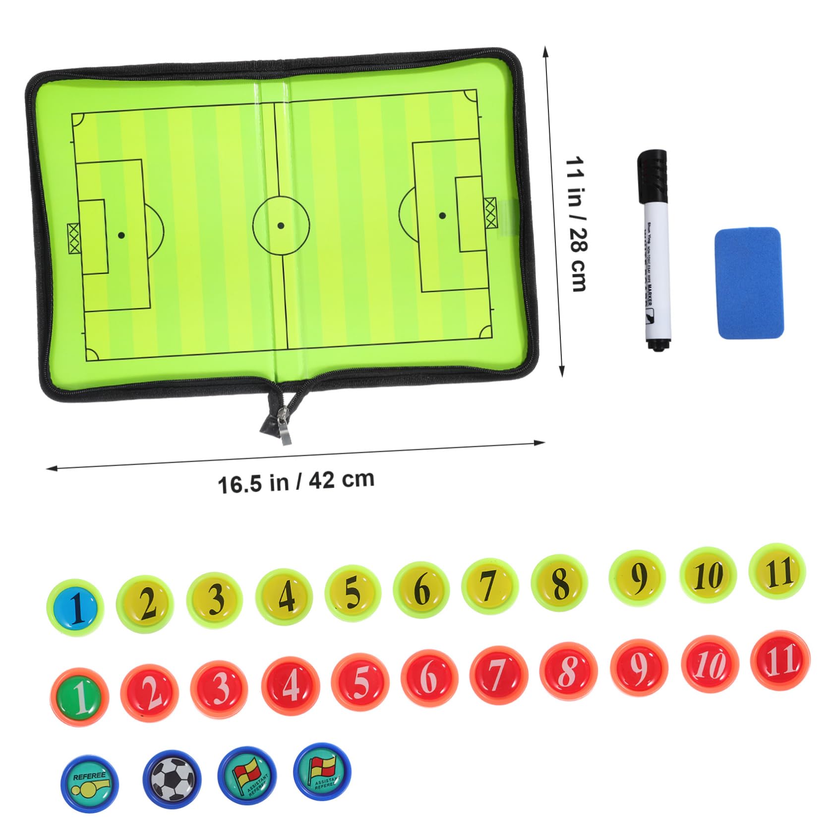 BESPORTBLE Portable Soccer Soccer Training Board Magnetic Surface Reversible Whiteboard for Match Planning