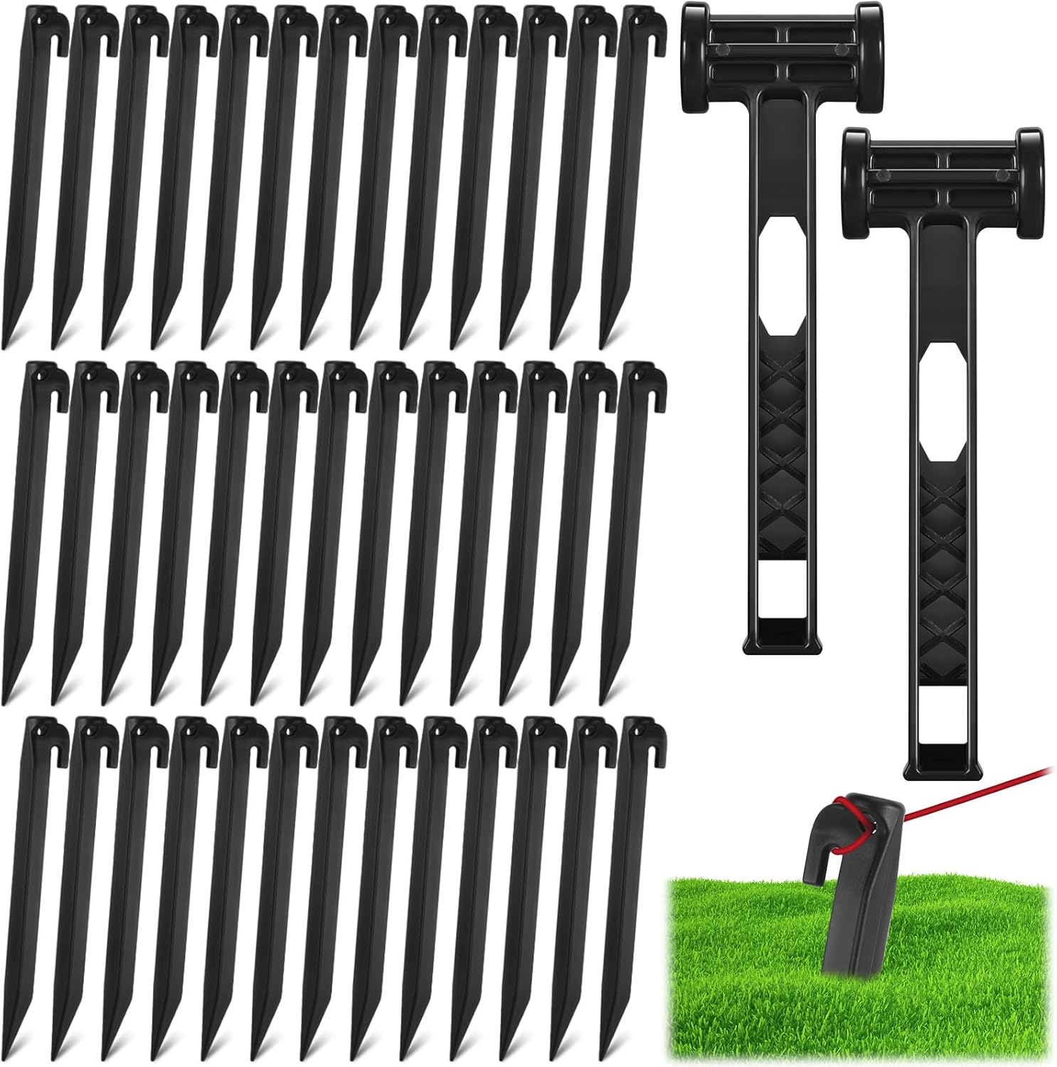 Suzile 120 Pcs 9 Inch Plastic Inflatable Stakes with 2