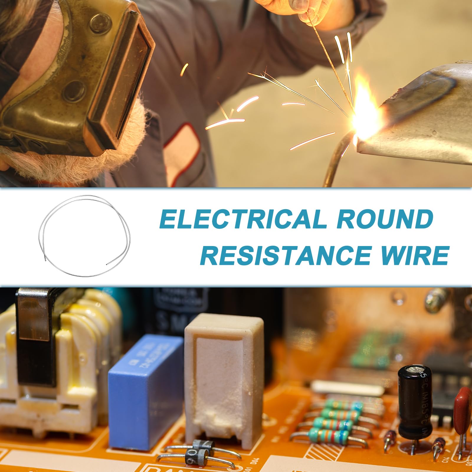 QUARKZMAN 2 Stück 9 Gauge Nichrome Heizdraht 3mm x 1m Cr20Ni80 Schneidedraht Widerstandsdraht Hochtemperatur für Reparatur von Elektronischen Komponenten Chemie Technik Heizelemente