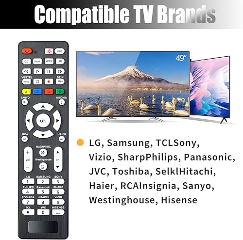 Miniatura 6 de Control remoto universal de TV para Samsung, LG, Sony, Sharp, Vizio, Philips, Toshiba, Hitachi, Sanyo, JVC, TCL, Hisense, Vestel, Seiki, Insignia,