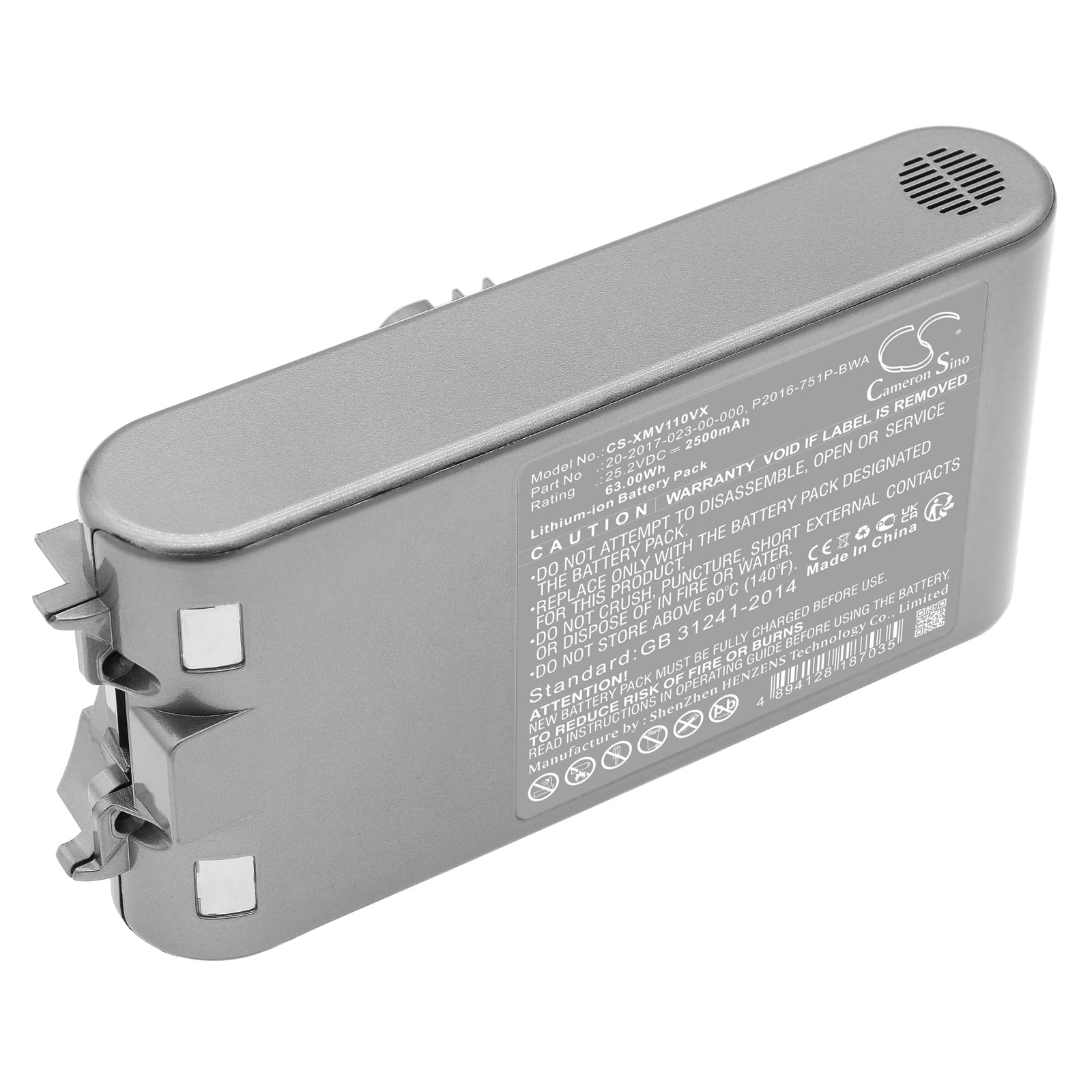 TECHTEK Batterie 2500mAh Compatible avec [Xiaomi] Dreame V11, Dreame V11SE, V12, pour [Dreame] V11, V11SE, V12 remplace 20 2017 023 00 000, P2016 751P BWA