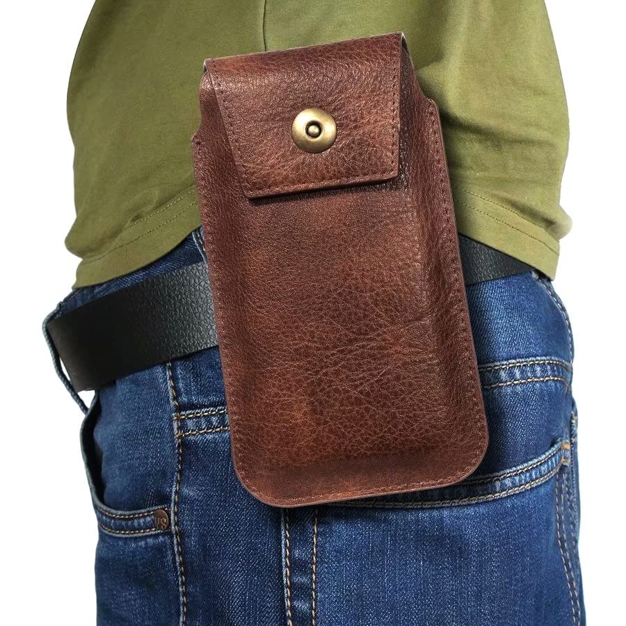 Retro Metal Buckle Slim Mobile Phone Belt Case Waist Belt Pouch Men Waist Bag Pack with Belt Loop2