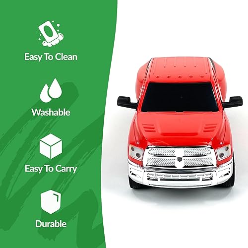 Miniatura 2 de Big Country Toys Realista Four Sixes Ranch Ram camión de juguete y remolque enganche, 6666 Ranch, juguetes de granja a escala 120 para niños de 3