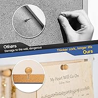 Vista 2 de Miratino Tablero de Anuncios de Corcho, 16" x 11" Tableros de Corcho de Lino Blanco para Paredes con Marco Blanco, Tablero de Pines Tablero