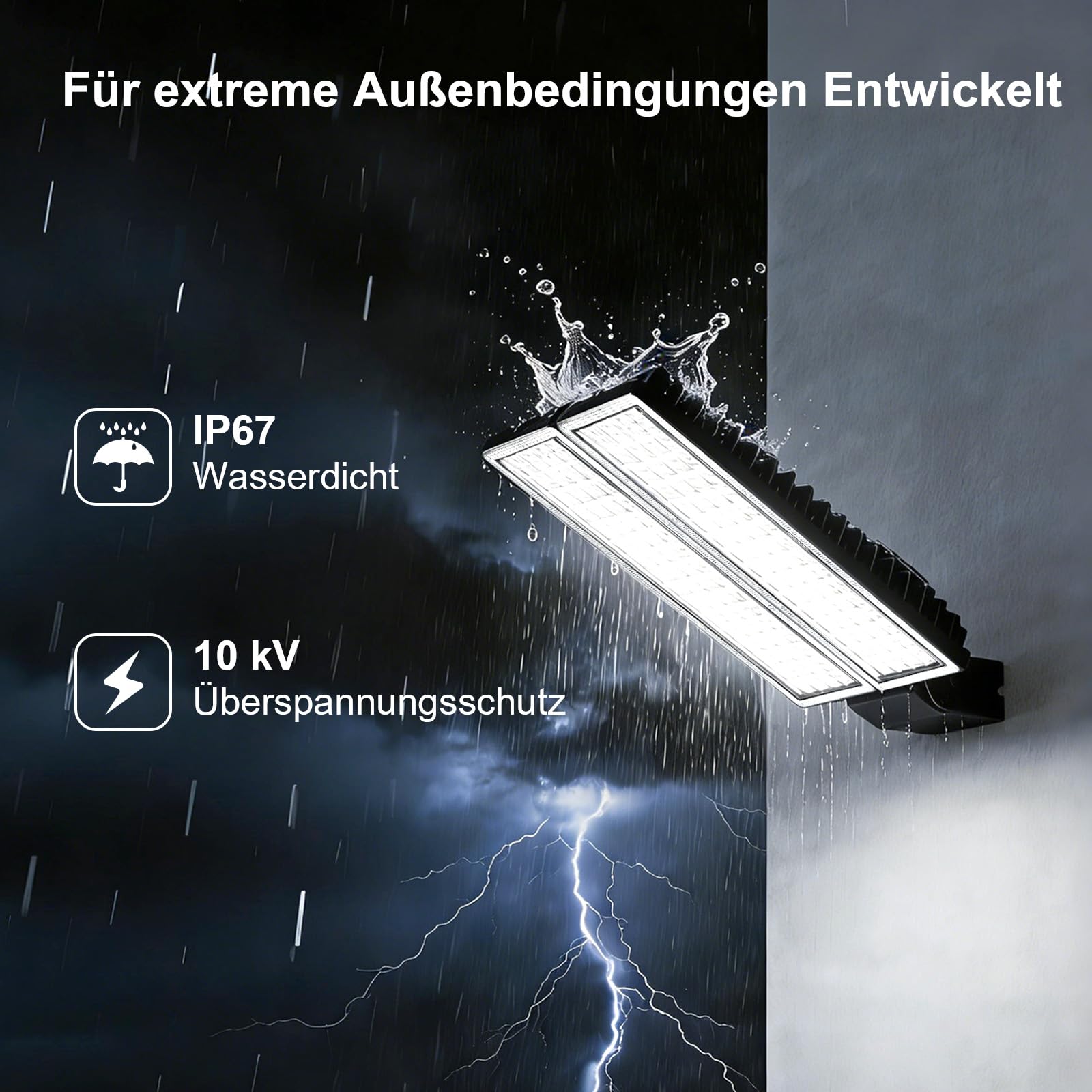 100W Dämmerung bis Morgengrauen LED Strahler Außen 2 Stück, 28000LM Flutlicht mit Fernbedienung & Dämmerungssensoren, 6500K Kaltweiß Straßenlaterne, IP67 Wasserdicht LED Fluter für Garten, Hof