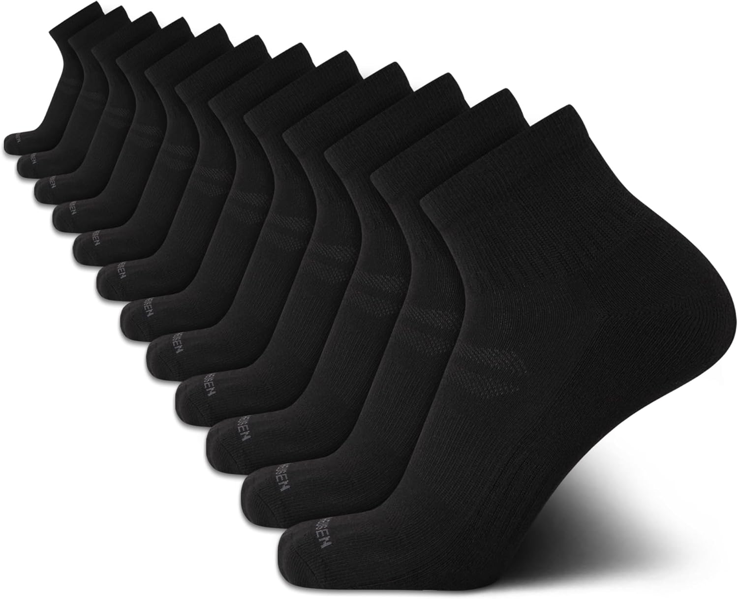 Van Heusen Mens Quarter Socks - 12 Pack Soft Stretch Moisture Wicking Cushioned Athletic Ankle Socks for Men