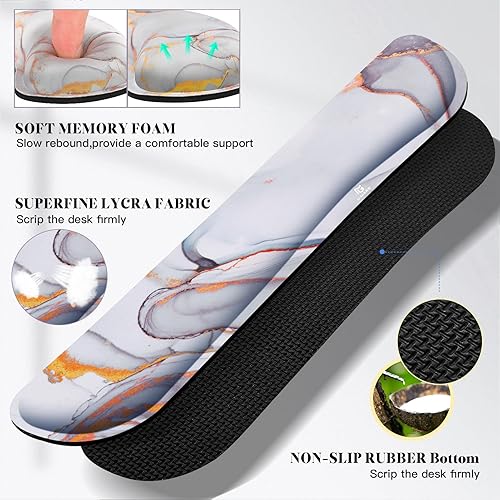 Miniatura 6 de Gimars Alfombrilla de mouse 3 en 1 y reposamuñecas para teclado, alfombrilla de mouse grande para juegos y reposamuñecas para teclado para