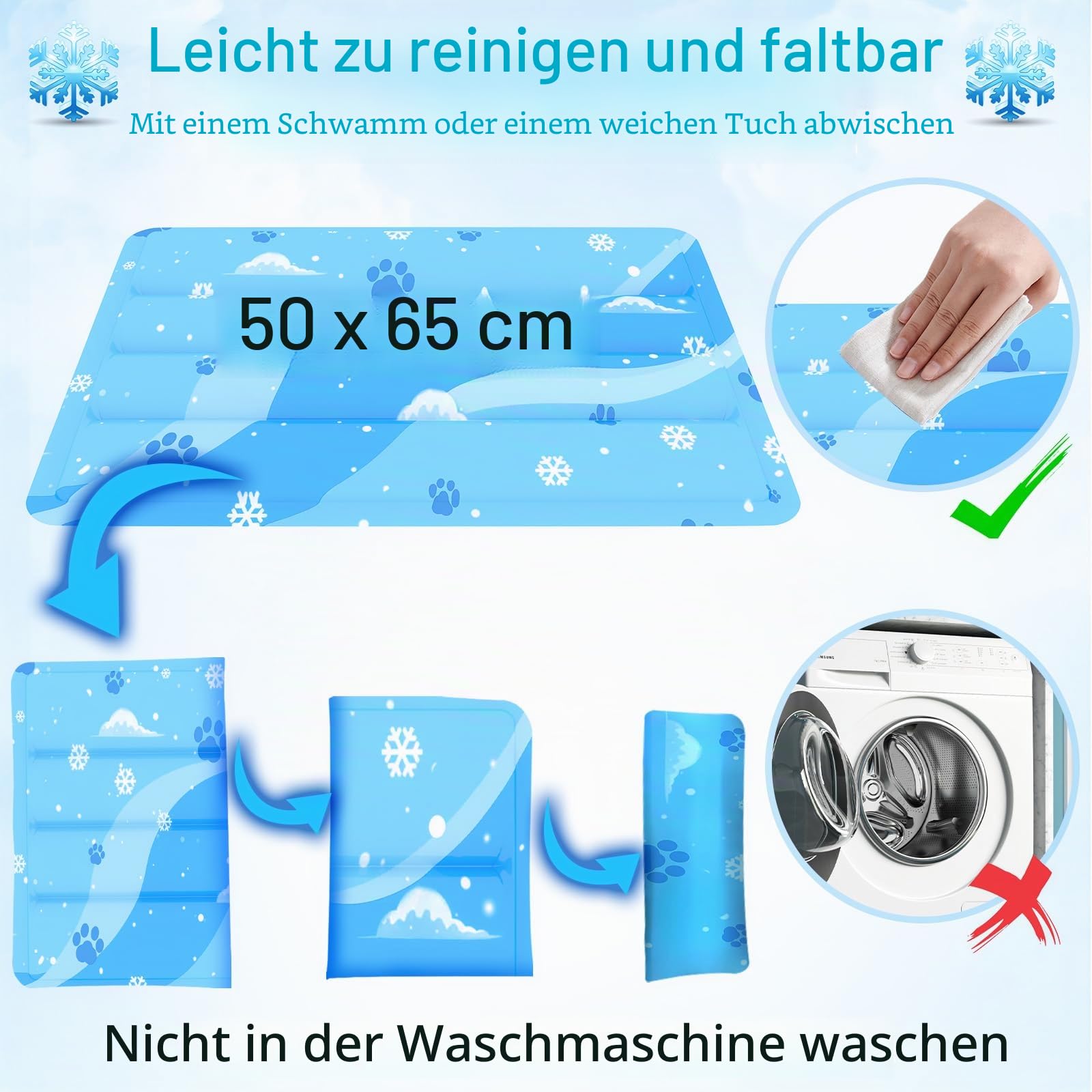 Kühlmatte für Hunde Katze, Selbstkühlend Kratzfest Kuhlmatte Groß mit Ungiftigem Gel, langlebige Tierkühlmatte für den Sommer