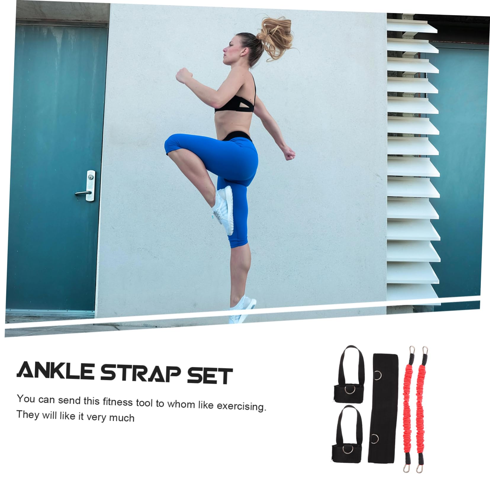 Fasce Resistenza per Caviglie Neoprene e Rigenerata Allenamento Indoor per Gambe e Salto Kit Portatile per